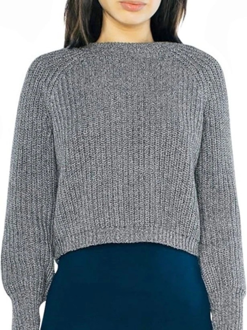 American Apparel Cropped Fisherman Pullover Gray